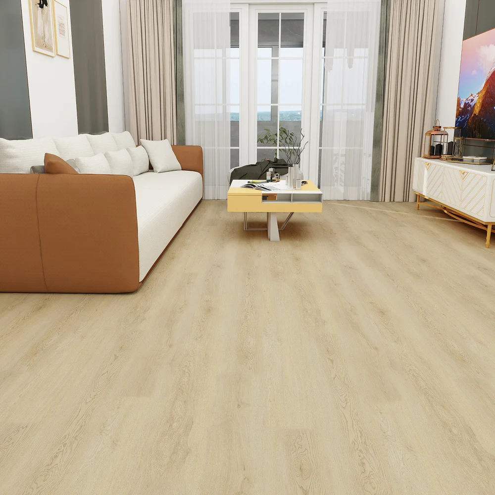 Commercial vinyl plank flooring (SPC) in Golden Wheat Oak, room scene