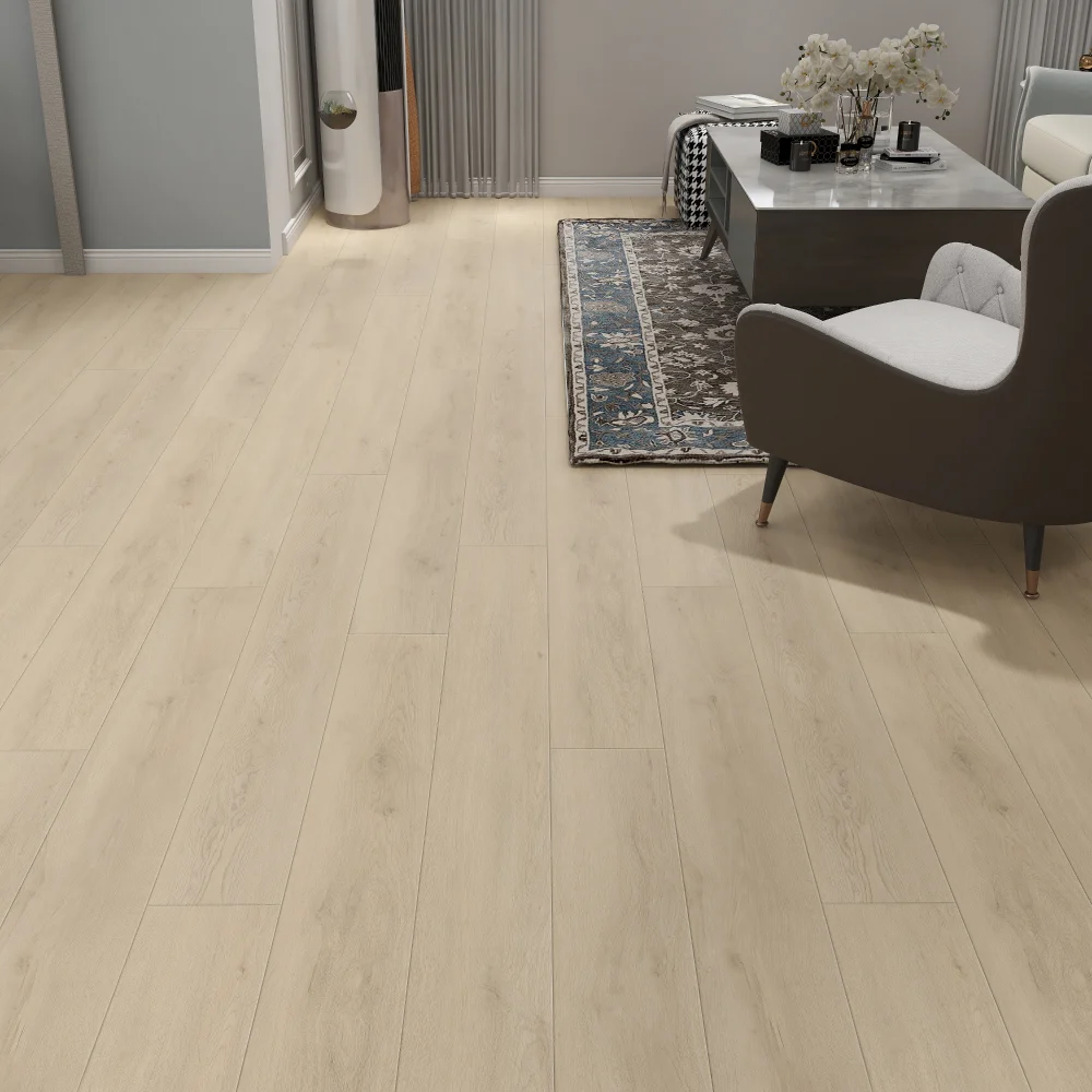 Commercial vinyl plank flooring (SPC) in Heritage Oak, room scene