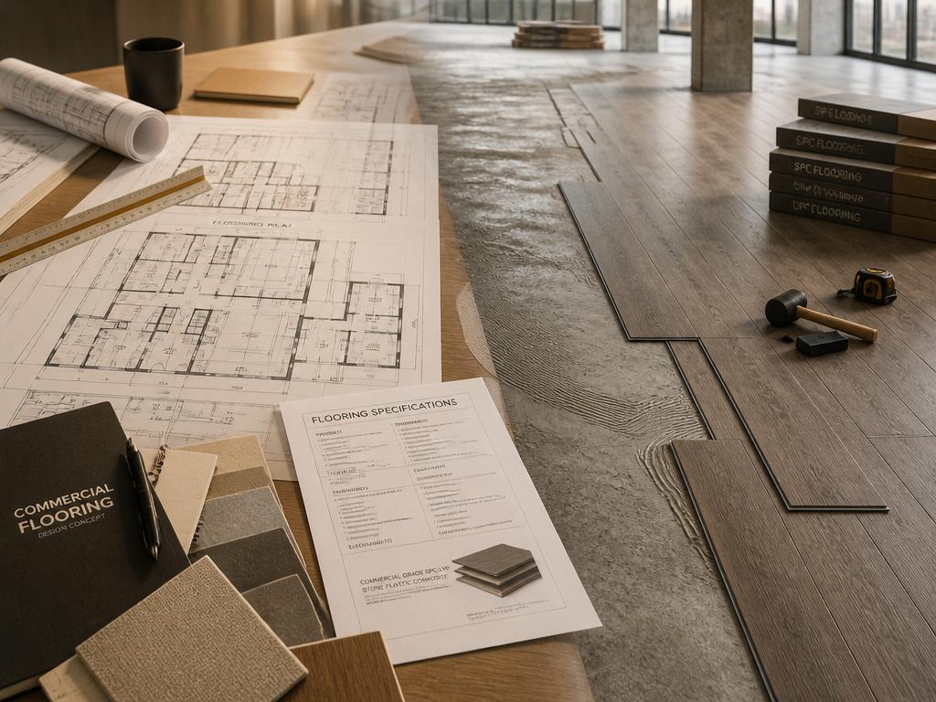 School flooring specification, plans and product samples prepared for education project review