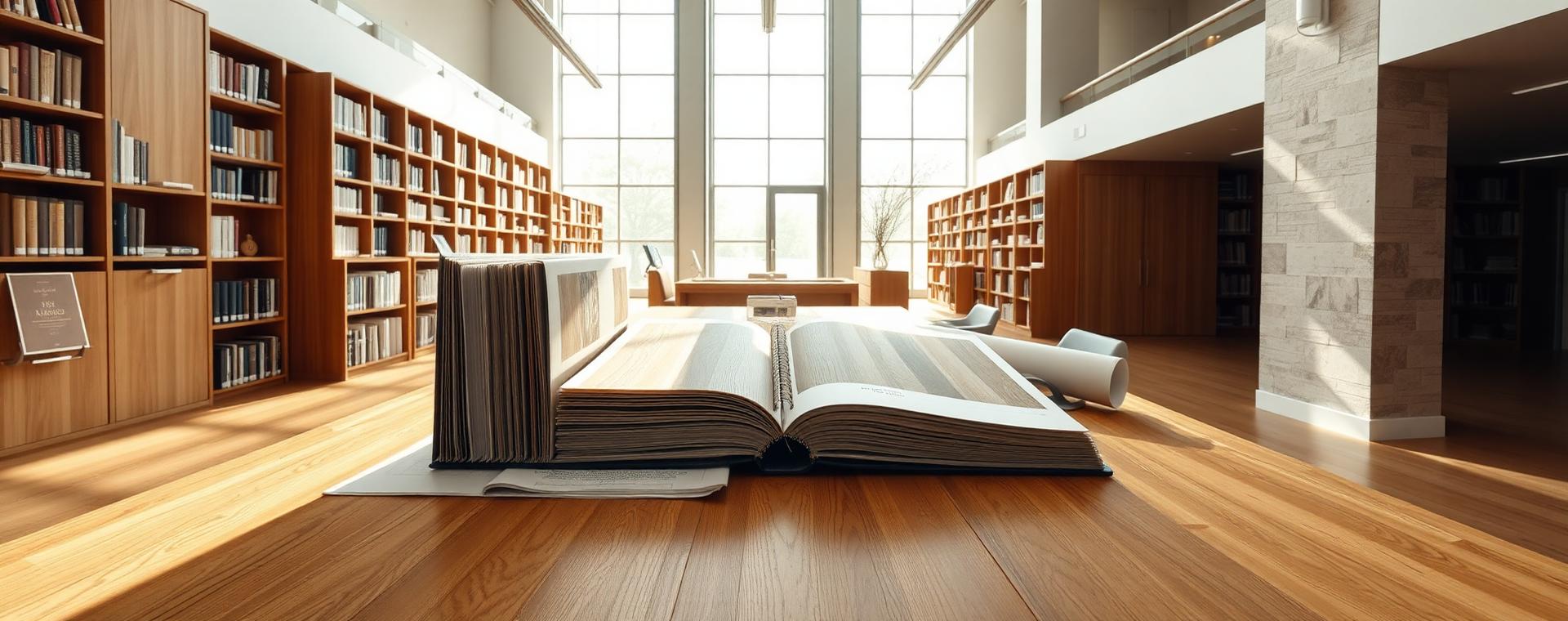 Concept image of commercial flooring sample binders for trade professionals