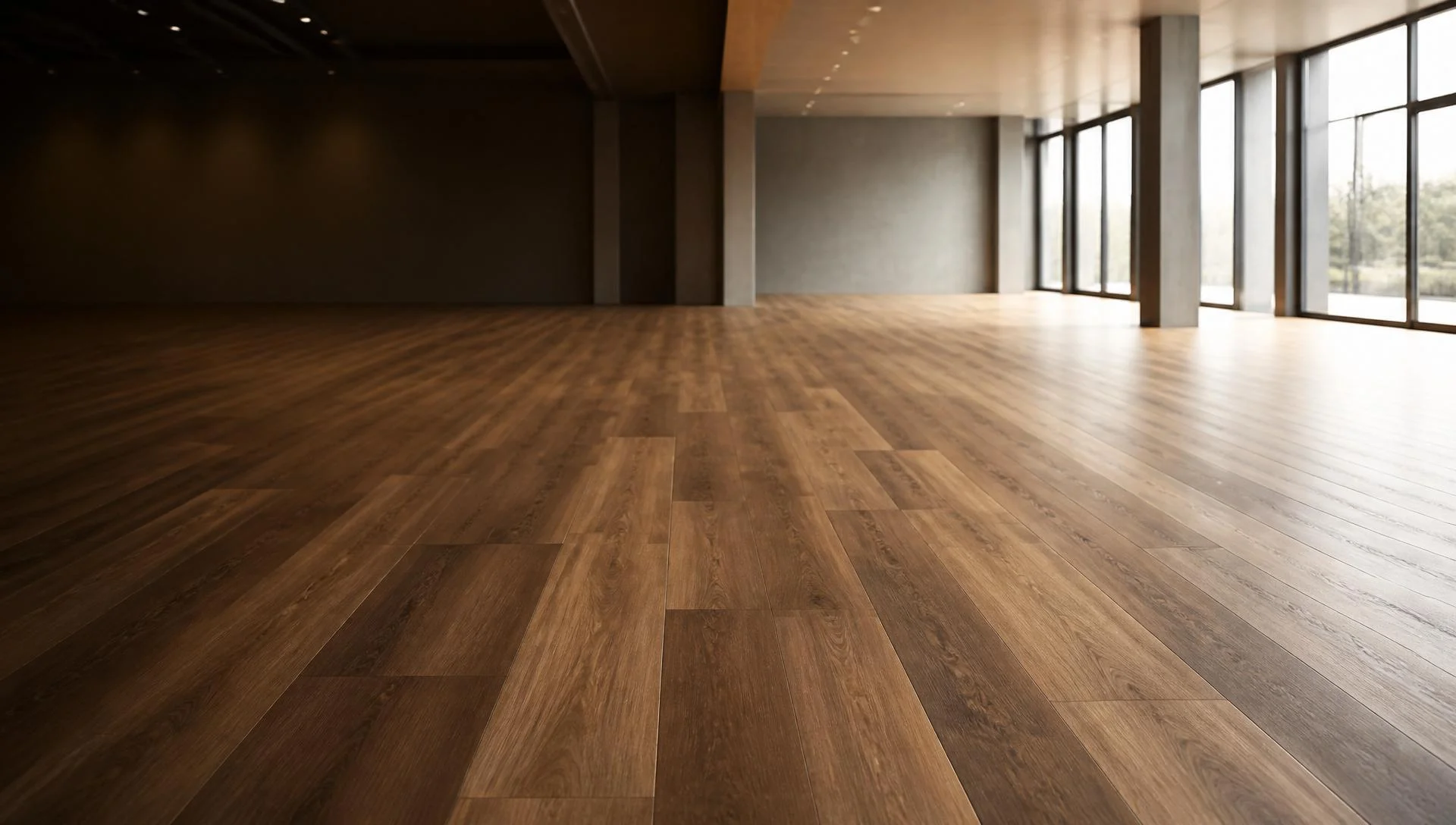 Commercial flooring options in a finished commercial interior
