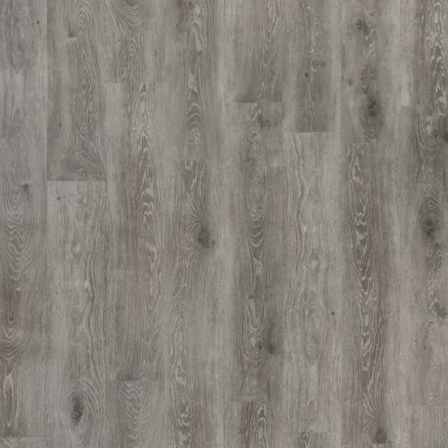 Commercial vinyl plank flooring (SPC) in Iron Gray Oak
